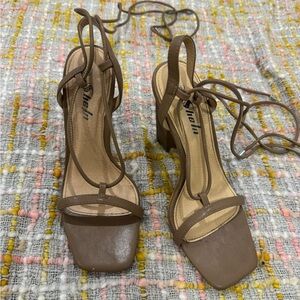 SHEIN Taupe Strappy Sandals